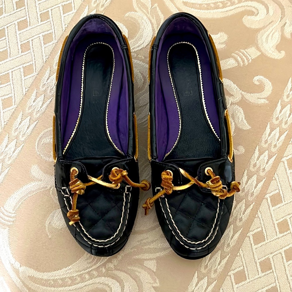 Sperry Top Sider Shoes Black Leather Upper Size 6M - Picture 1 of 7